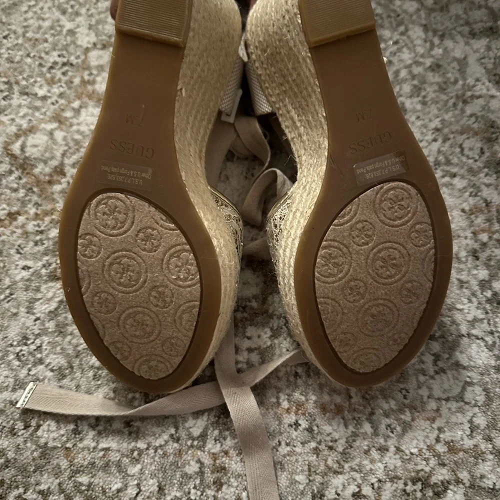 GUESS Elegant Lace-Up Beige Sandals (NO BOX)